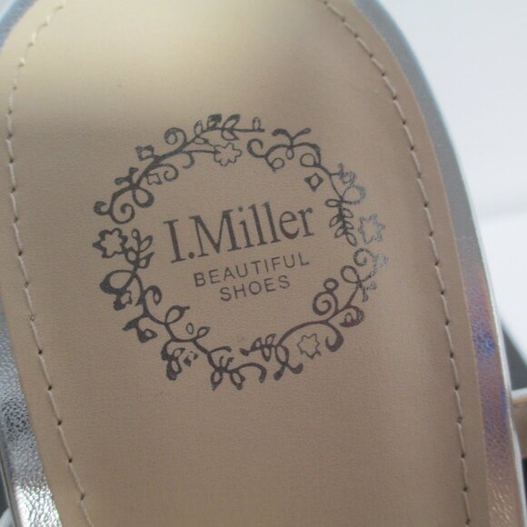 I. Miller Womens 9.5 Sylas Silver Pump Sandals Formal Party Wedding NEW - Picture 6 of 11